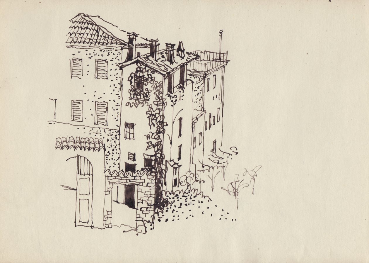 Hus med mansardtak, Italia, c1950. av Shirley Markham