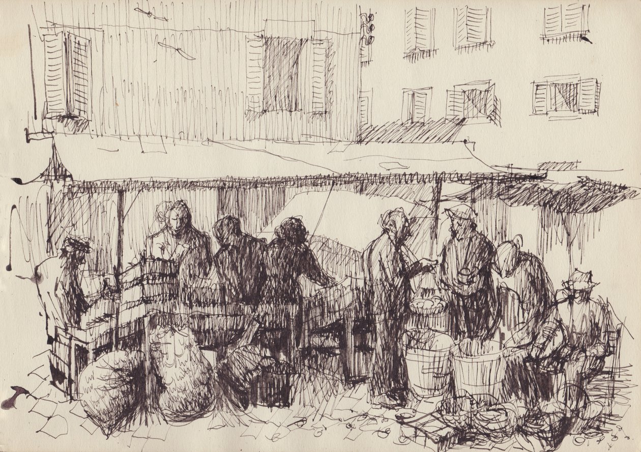 Markedsscene, Italia, ca 1950. av Shirley Markham