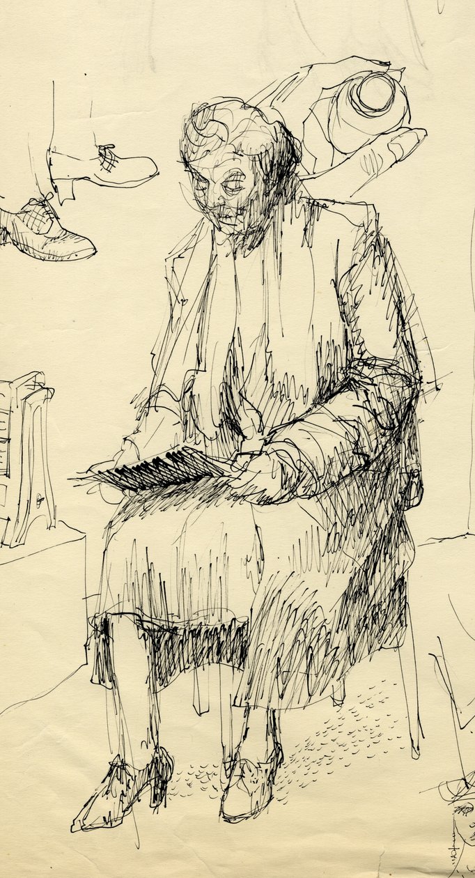 Sittende kvinne leser, 1953. av Shirley Markham