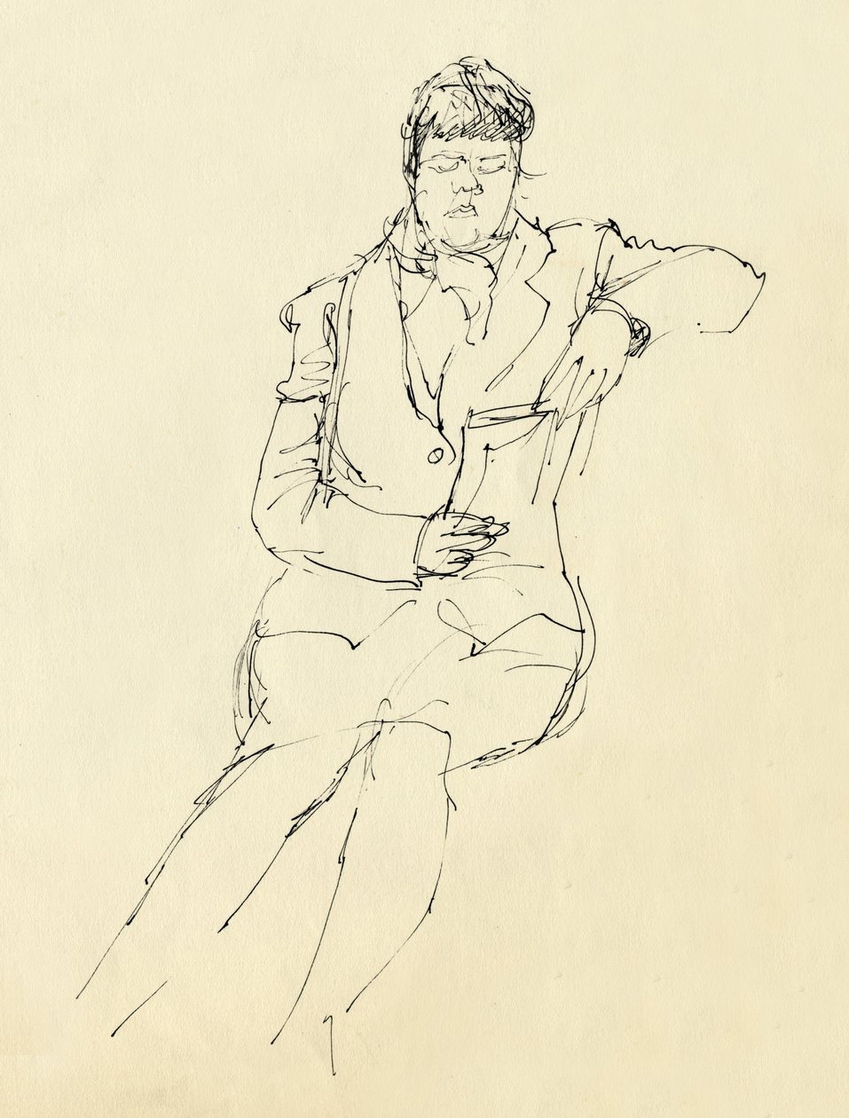 Sittende kvinne leser, 1953. av Shirley Markham