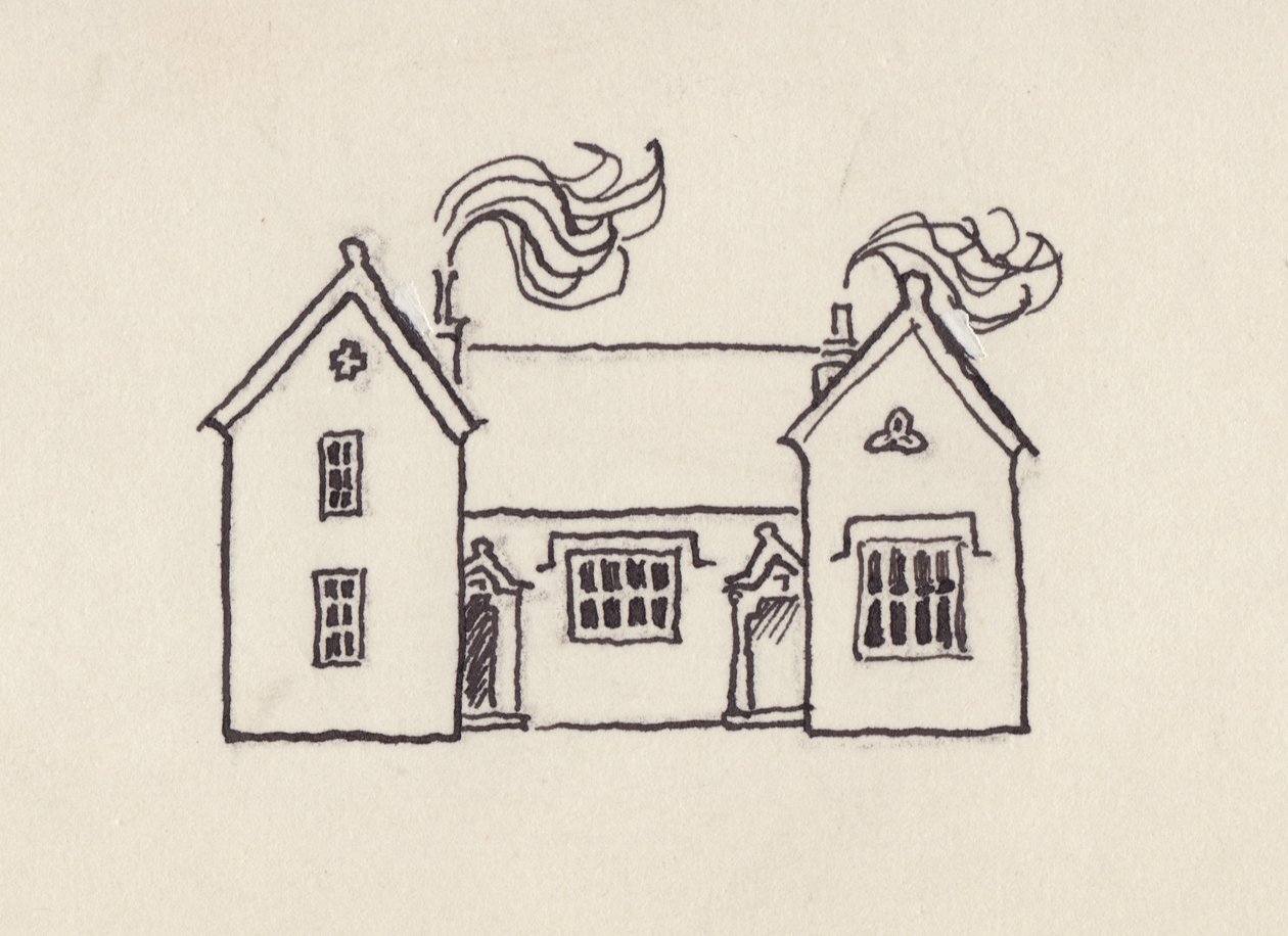 Skolehuset, Little Bedwyn, 1980-tallet. av Shirley Markham
