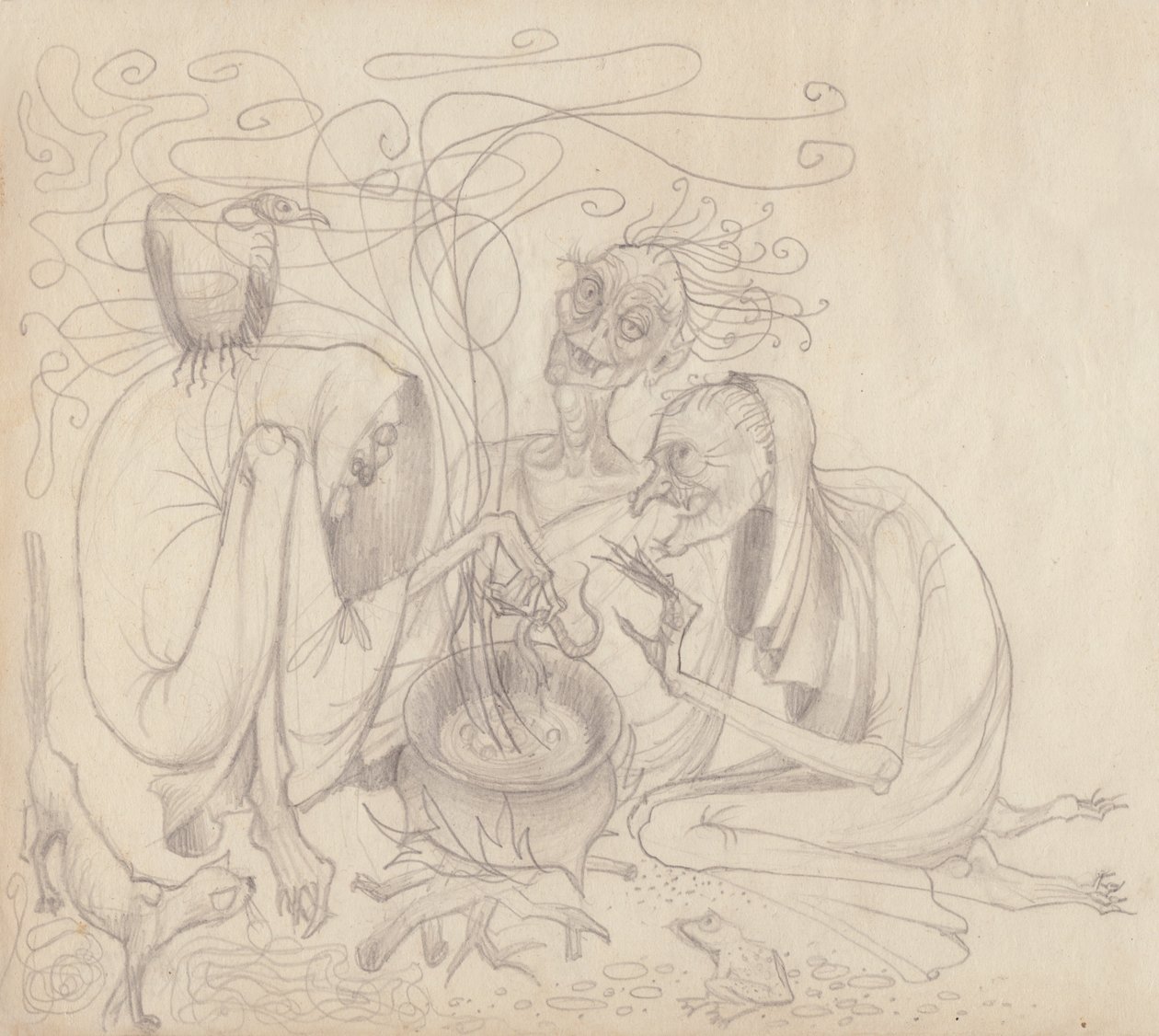 Tre hekser, c1950. av Shirley Markham