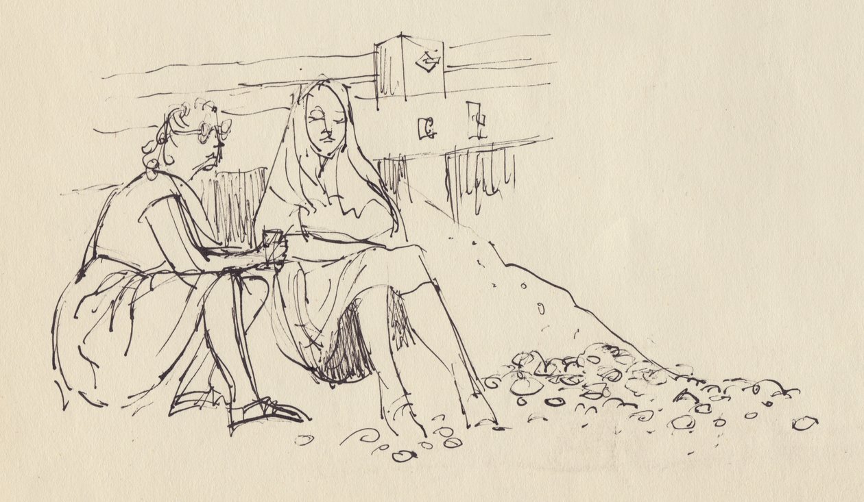 Kvinner på stranden, sørkysten av England, ca 1950. av Shirley Markham