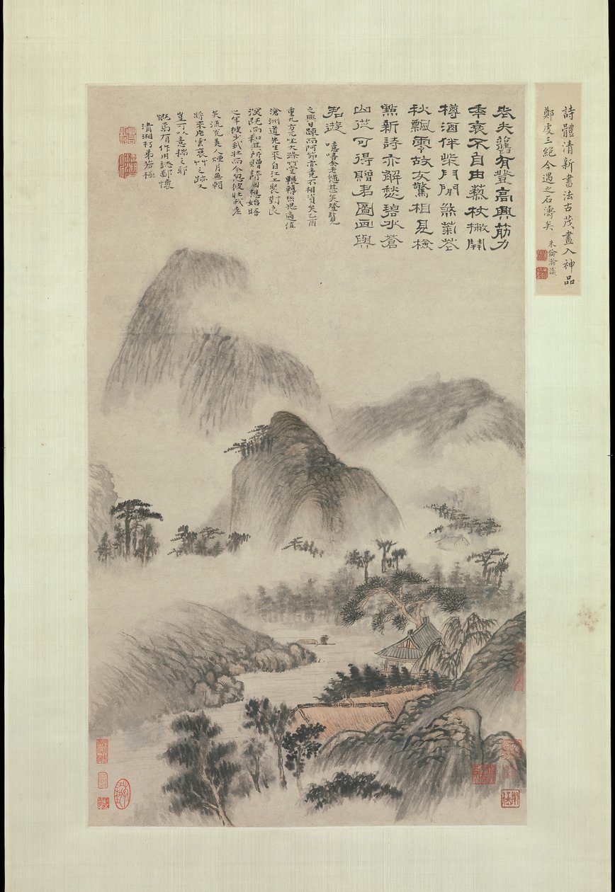 Landskap malt på Double Ninth Festival, datert 1705. av Shitao