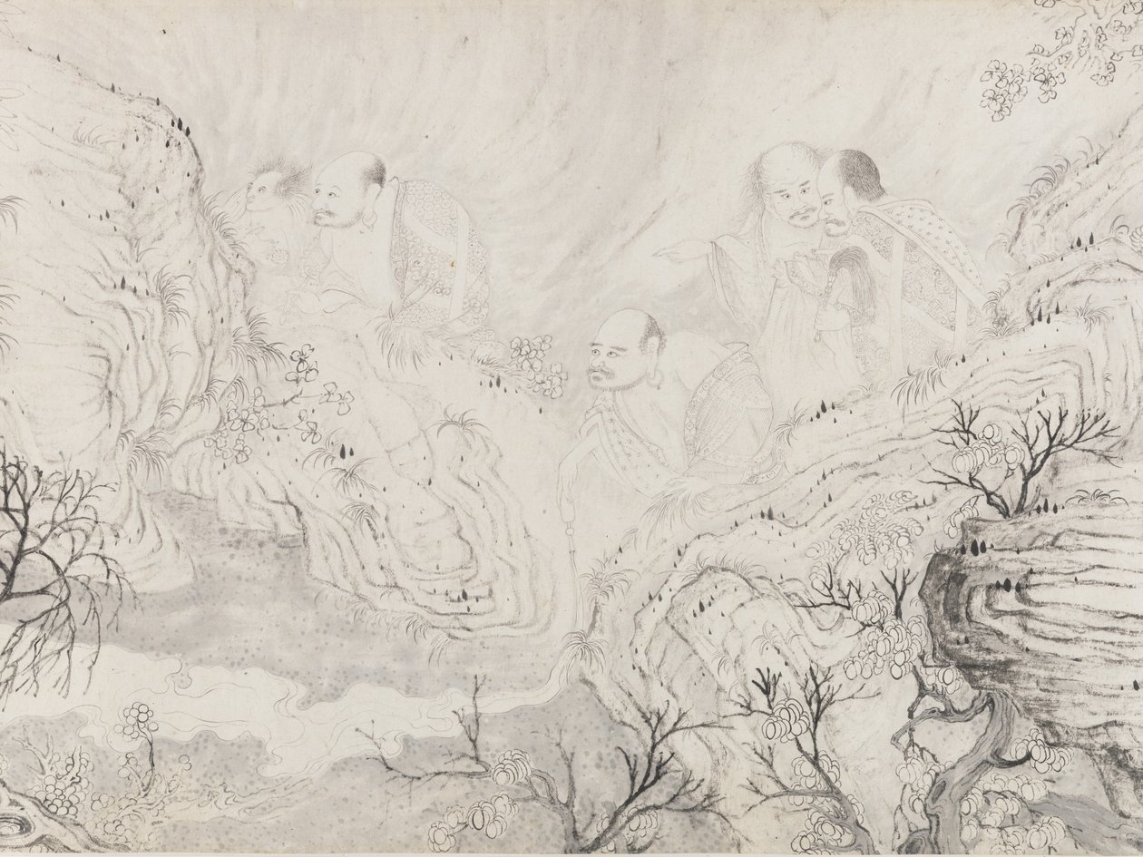 The Sixteen Luohans, datert 1667. av Shitao