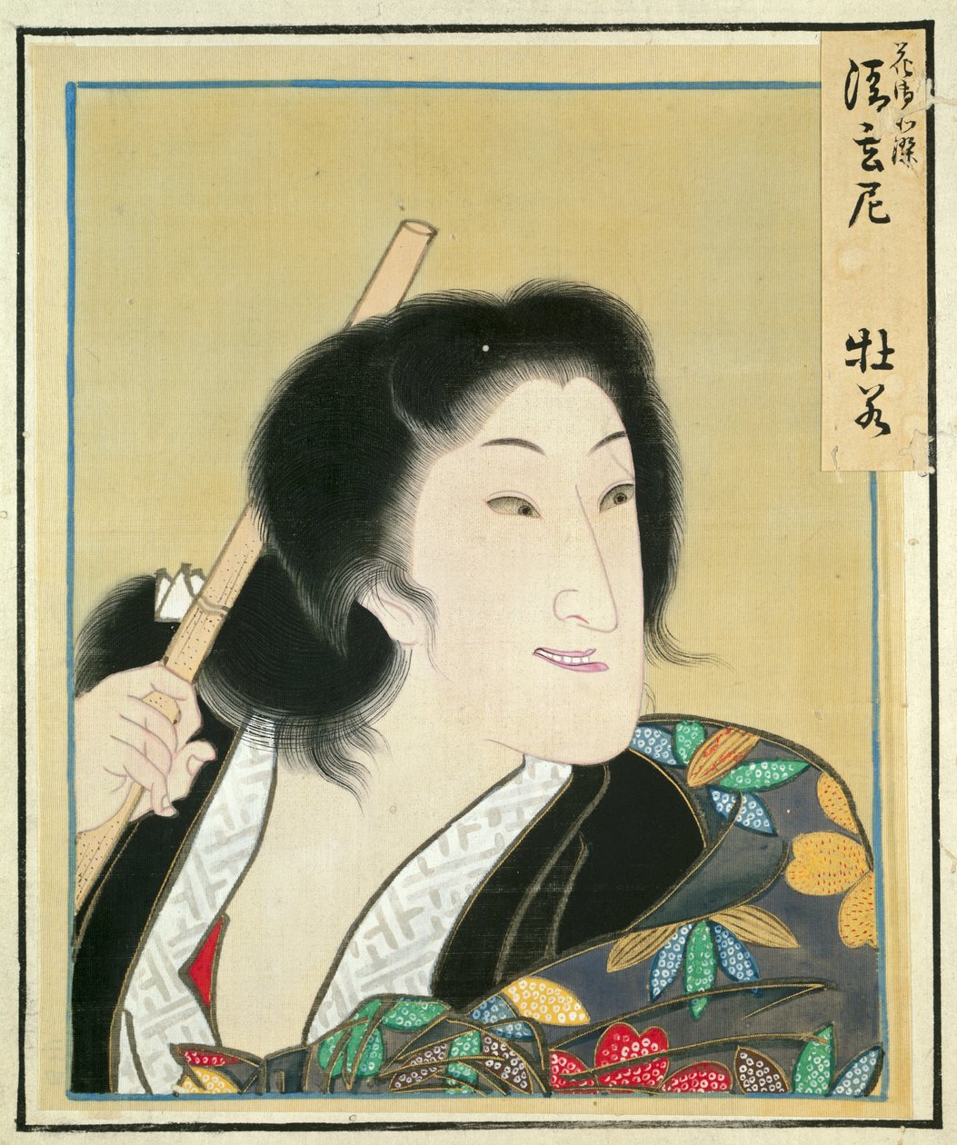 Blad fra Album of Actor Portraits, ca. 1790-1810. av Shorakusai