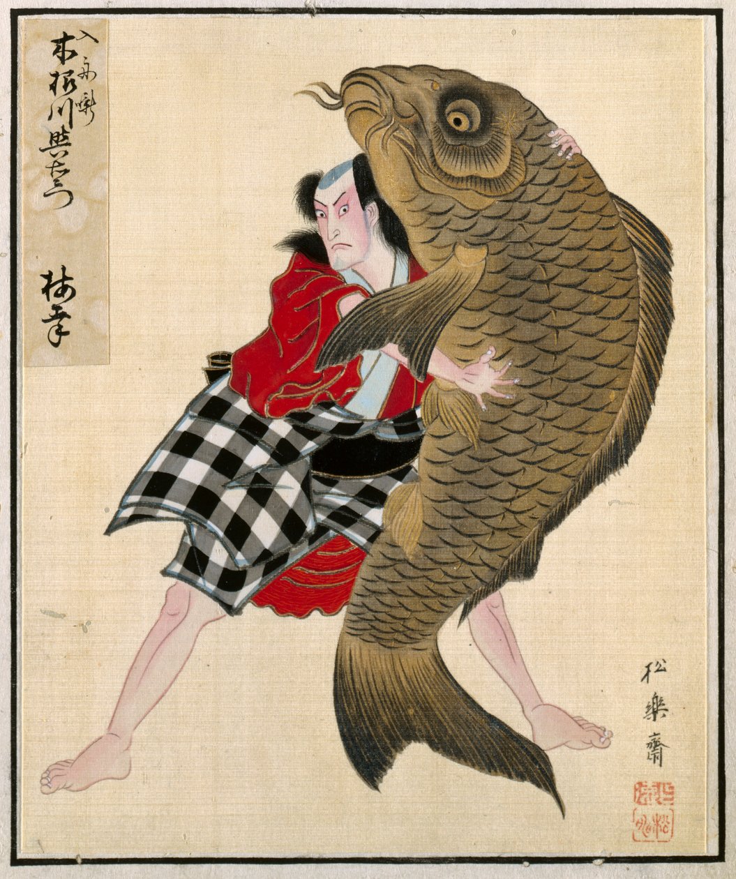 Blad fra Album of Actor Portraits, ca. 1790-1810. av Shorakusai