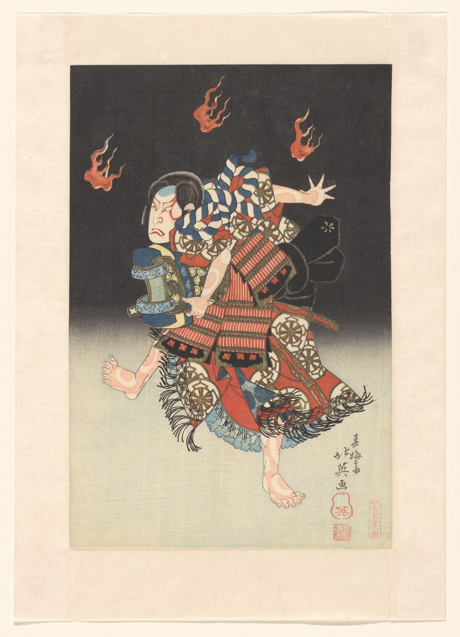 Nakamura Shikan II som de vos (kitsune) Genkurô i toneelstuk 