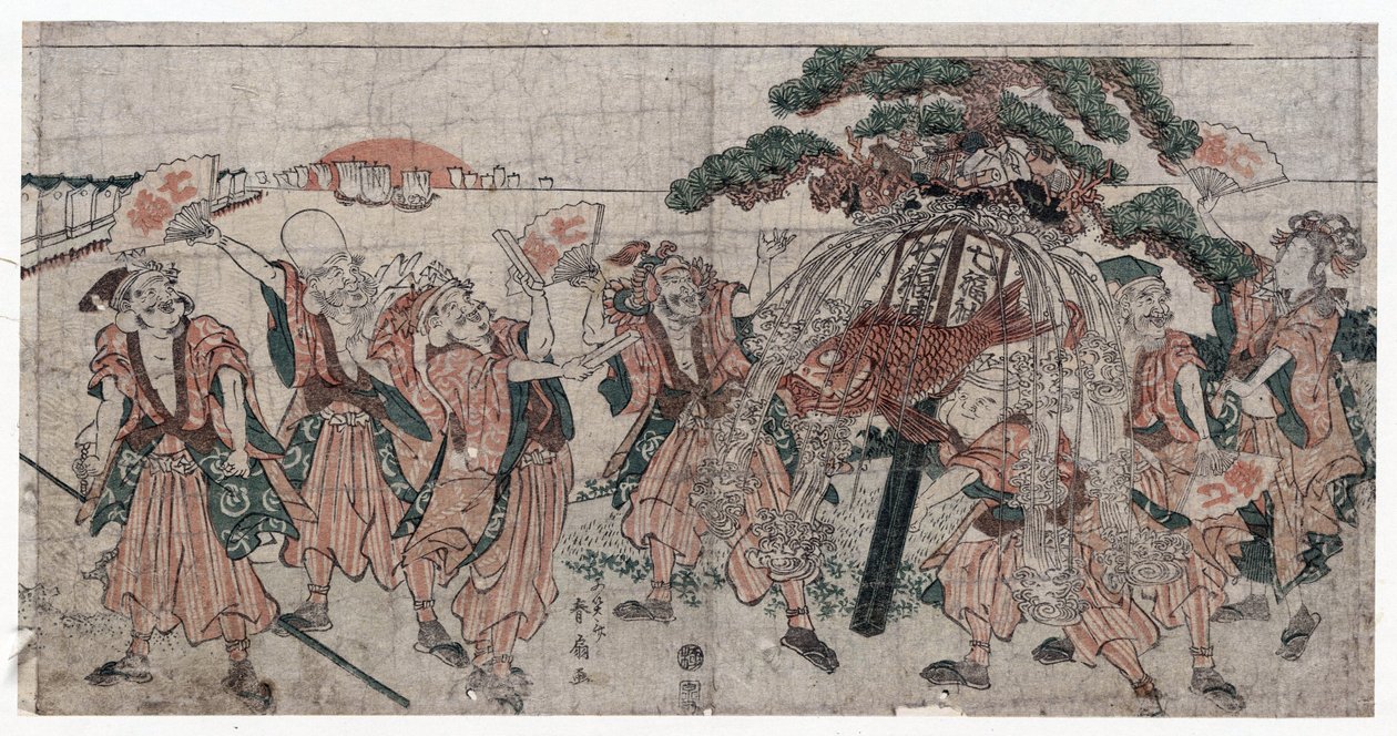 Seven Lucky Gods av Shunsen (Shunko II), Katsukawa (1762-1830) av Shunsen Katsukawa
