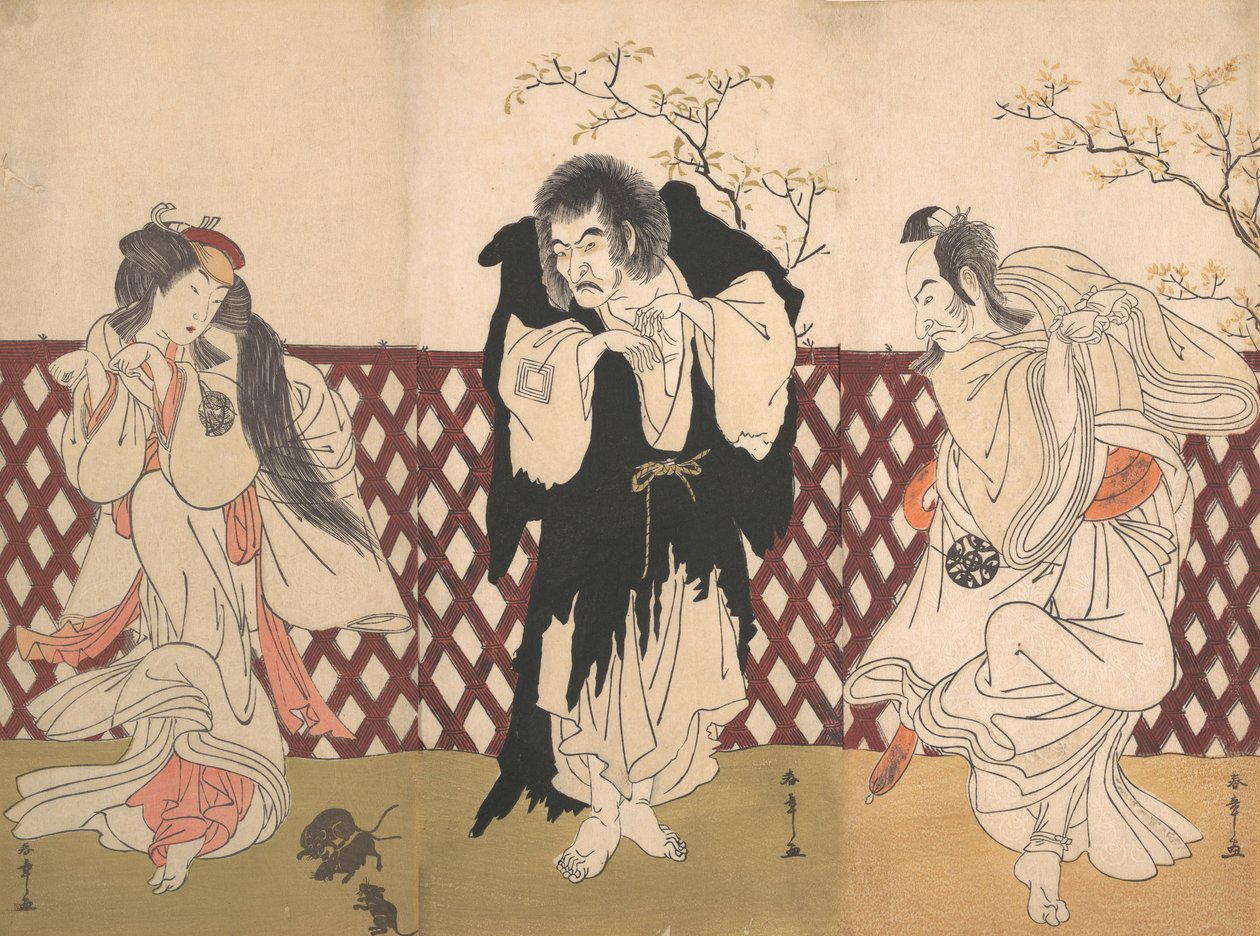 Ichikawa Danjuro IV i rollen som munken Mongaku fra Play Hana-zumo Genji-biki, 1775. av Shunsho