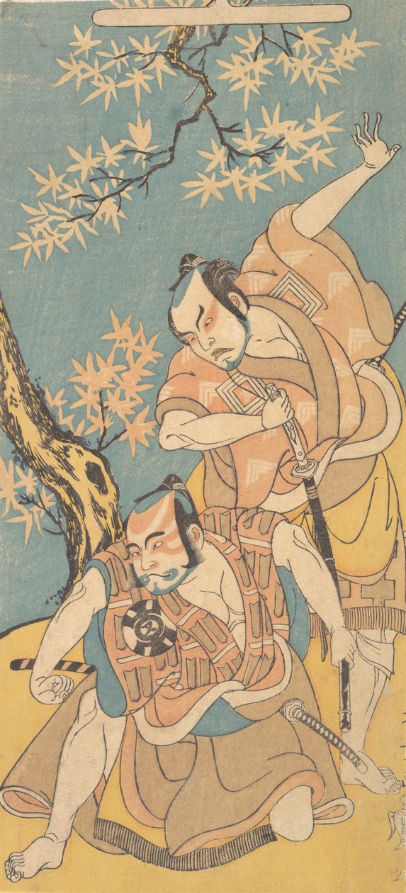 Scene fra dramaet Otokoyama Yunzei Kurabe, 12. måned, 1768. av Shunsho