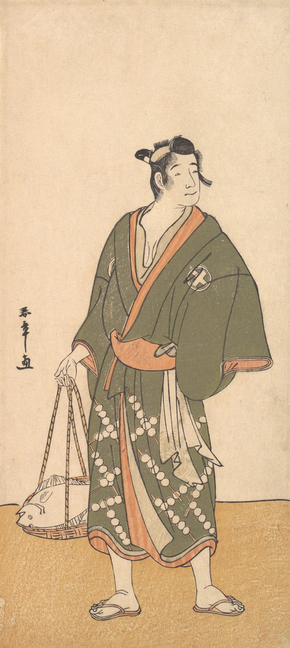 Skuespilleren Otani Hiroemon III som fiskehandler, 1726-1792. av Shunsho