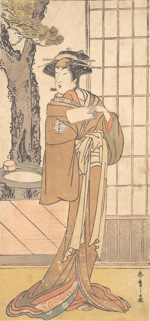 Skuespilleren Segawa Kikunojo tredje som en Oiran, ca. 1780. av Shunsho