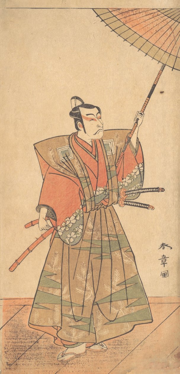 Den femte Ichikawa Danjuro som en samurai kledd i seremoniell Kamishimo, sannsynligvis 1774. av Shunsho