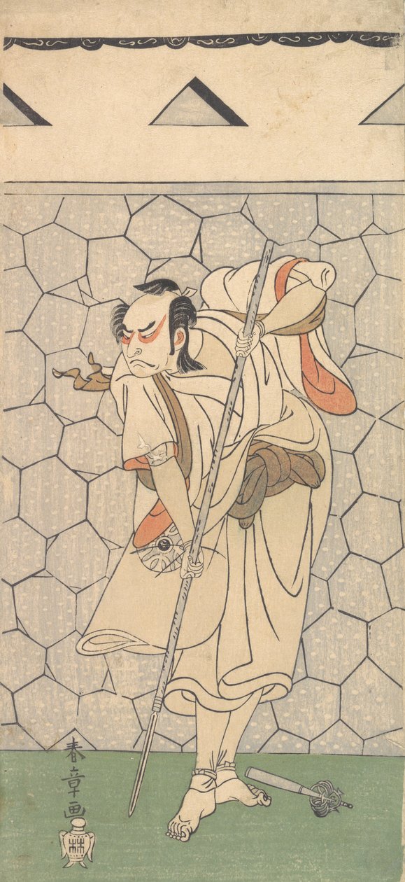 Den første Nakamura Nakazo som kriger forkledd som en Rokubu, 1770 eller 1771. av Shunsho