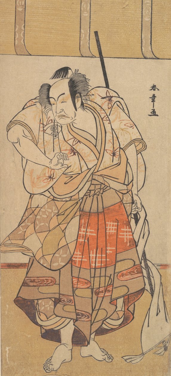 Den første Onoe Kikugoro som en sint mann, ca. 1772. av Shunsho