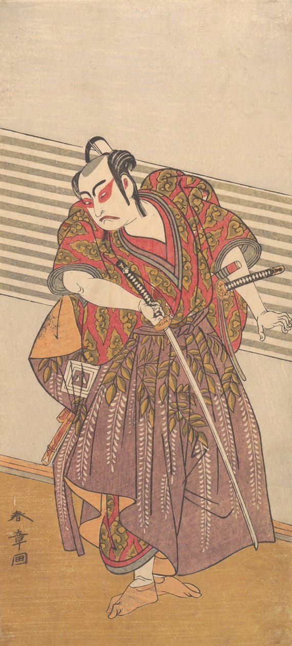 Den andre Ichikawa Yaozo som en samurai, sannsynligvis 1773. av Shunsho