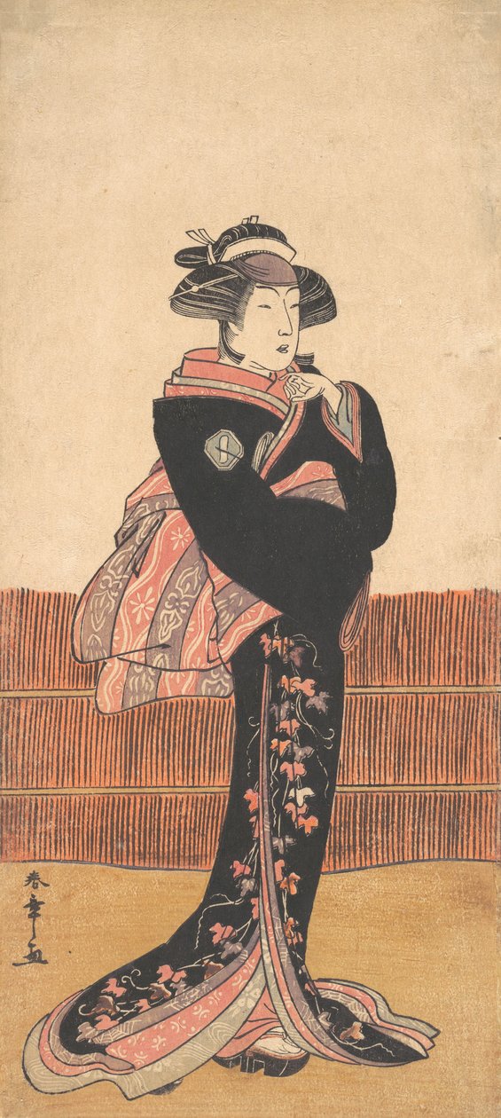 Den tredje Azuma Tozo som kvinne i en svart kimono, sannsynligvis 1782. av Shunsho