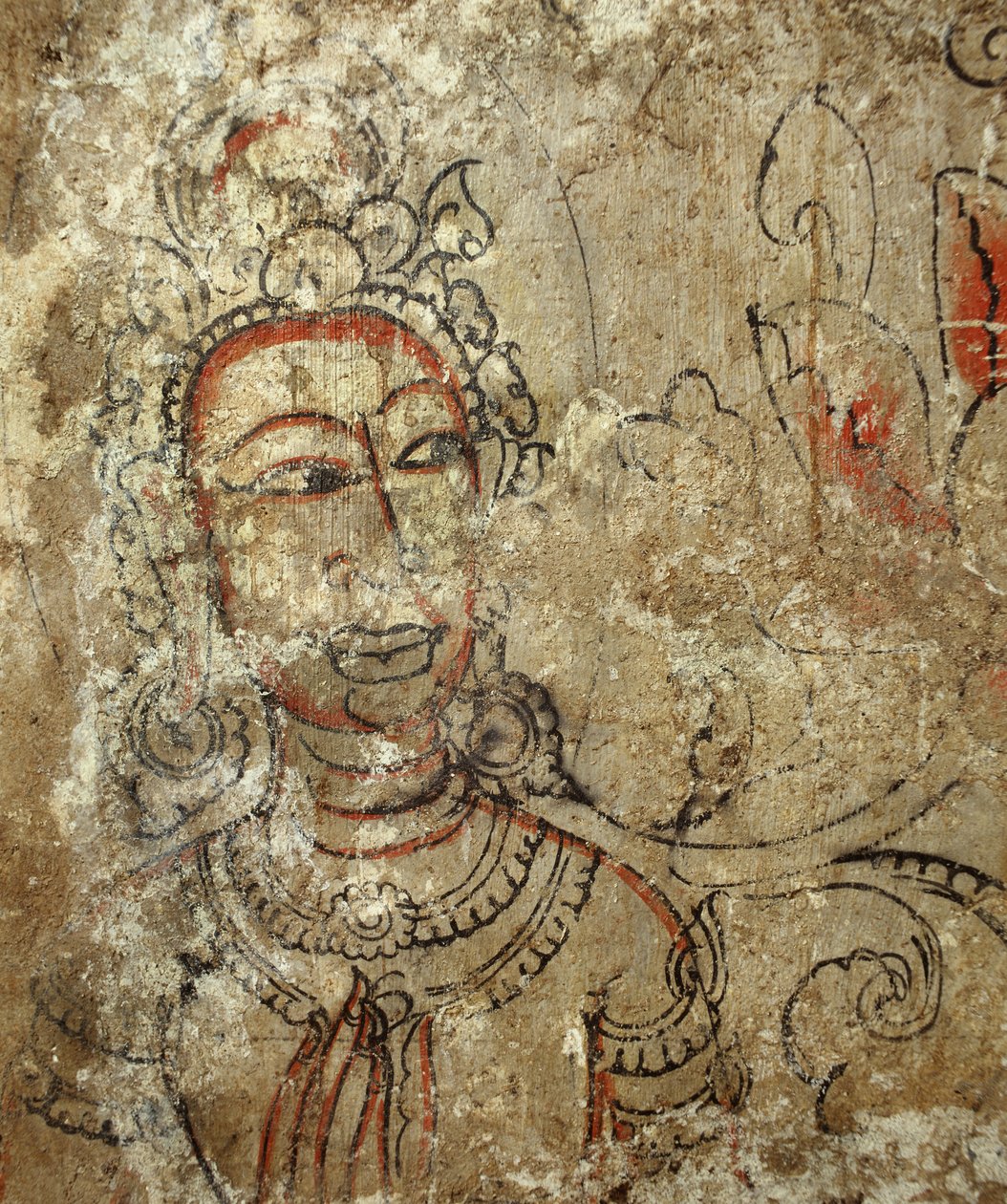 Detalj av en kvinnelig gudinne fra krypten til prang, 1424 av Siamese School