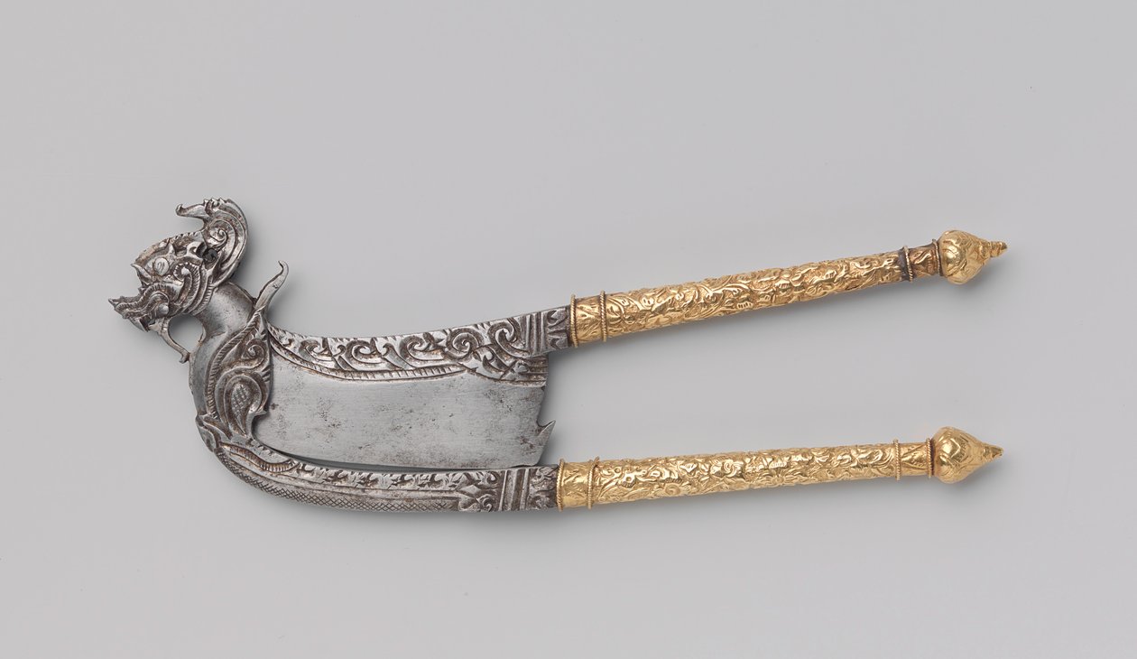 Betelnøtteskjærer, ca. 1690-1720 (jern og gull) av Siamese School
