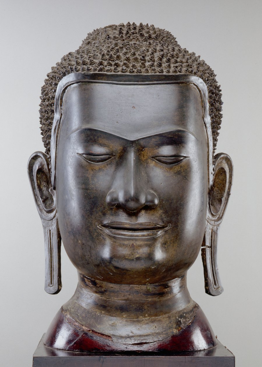 Buddha Head, Ayutthaya-kultur, U Thong-stil (bronse) av Siamese School