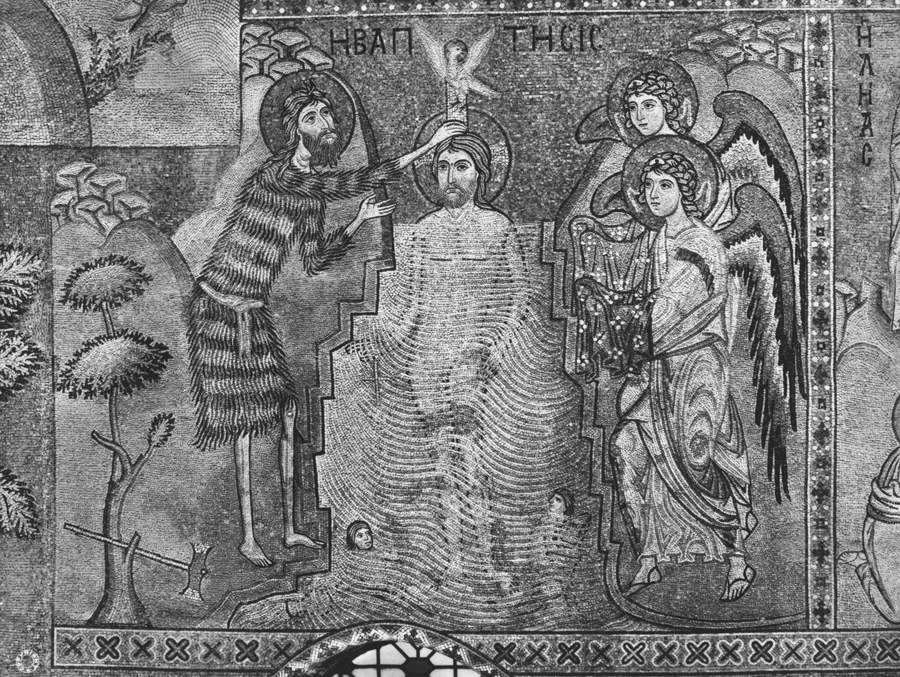 Kristi dåp av døperen Johannes (mosaikk) av Sicilian School
