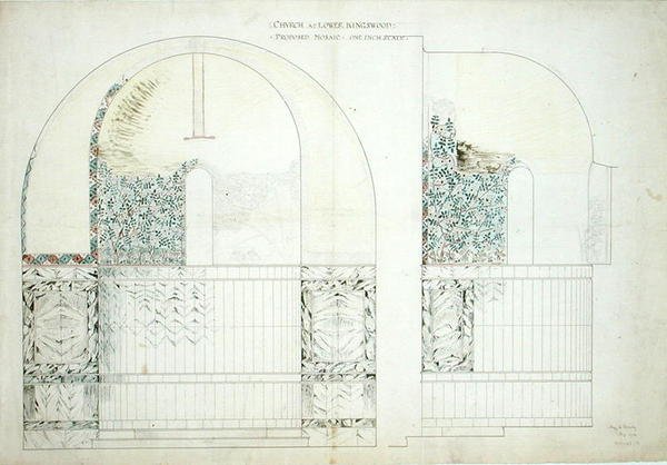 Design for Mosaic for The Church of the Wisdom of God at Lower Kingswood av Sidney Barnsley