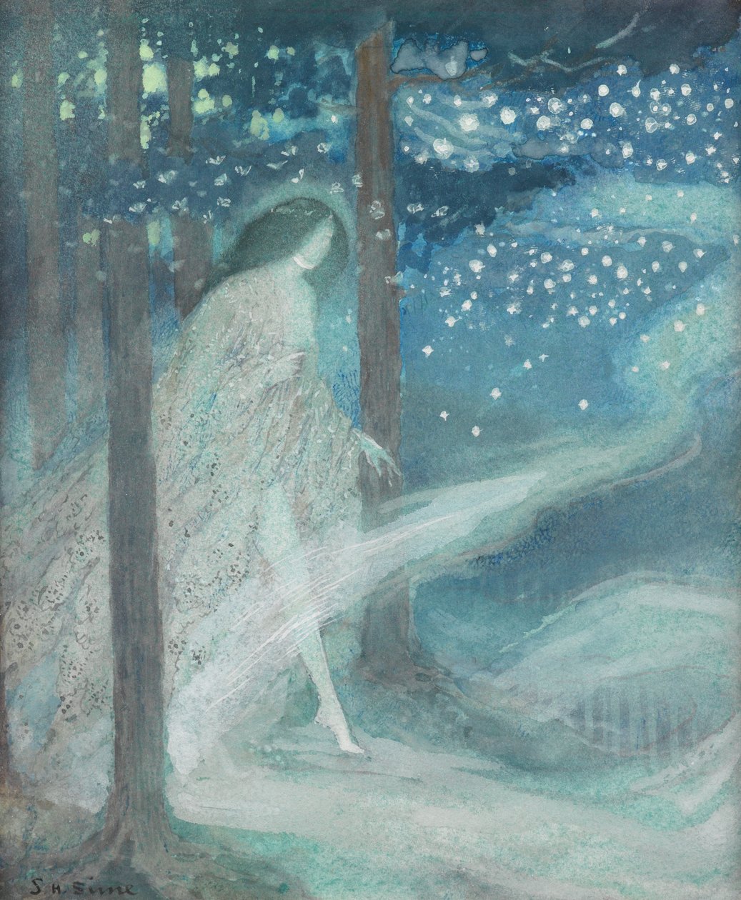 Moth Time (akvarell) av Sidney Herbert Sime