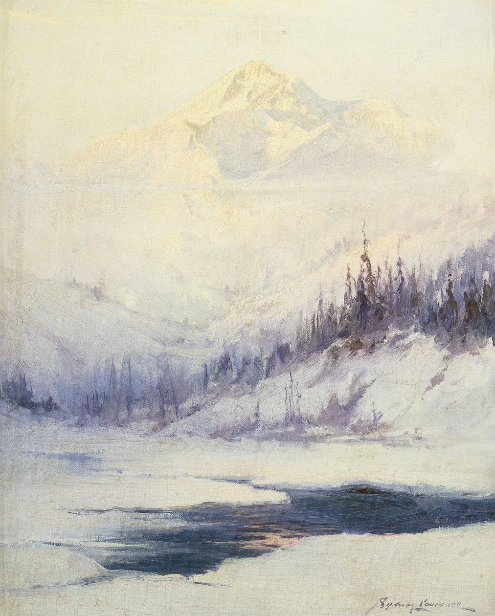 Winter Morning, Mount Mckinley, Alaska av Sidney Laurence