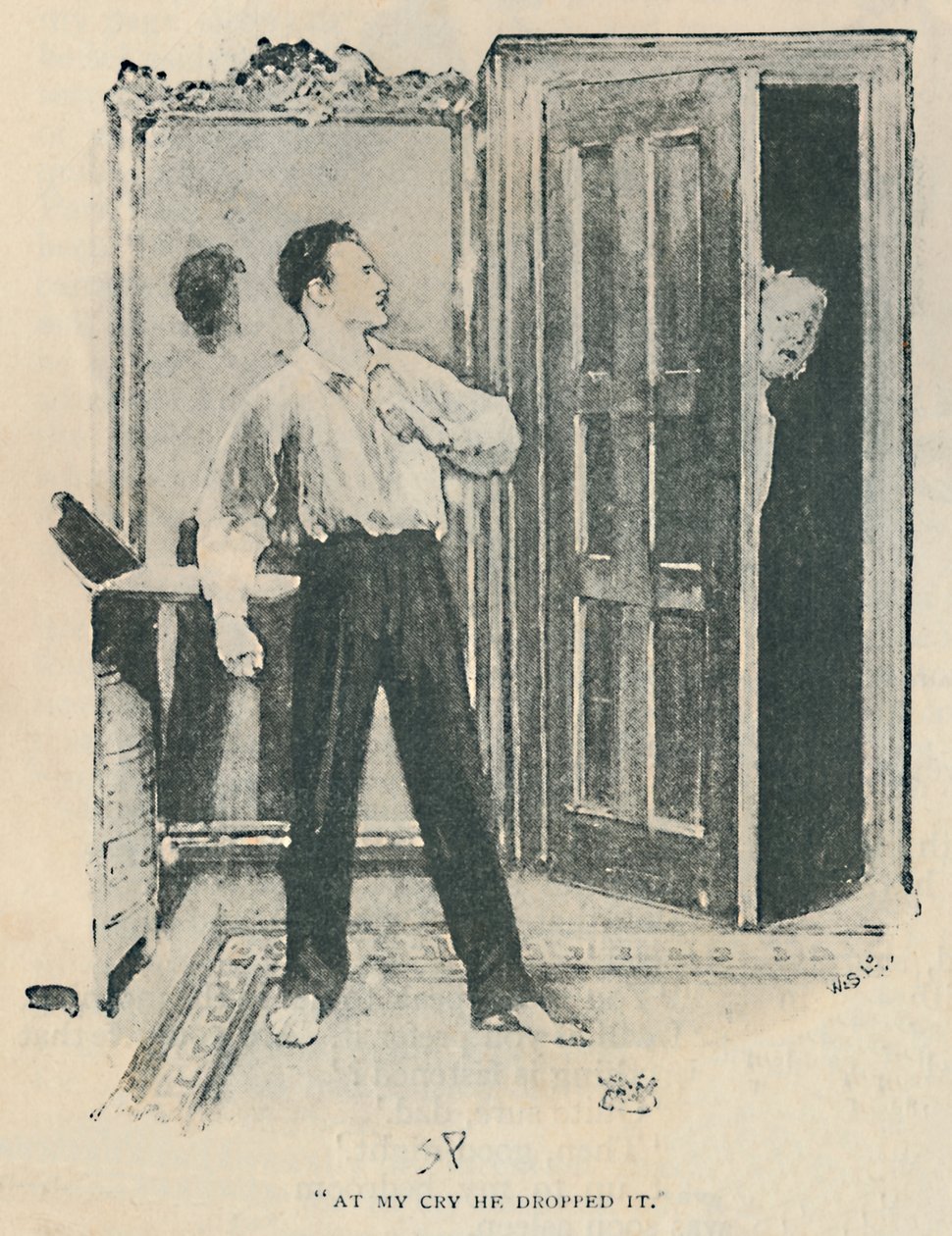 At My Cry He Dropped It, 1892 av Sidney Paget
