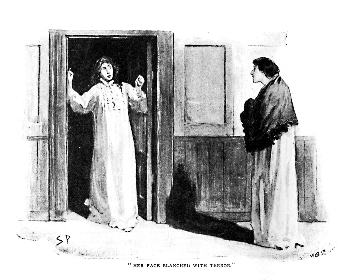 Ansiktet hennes ble blankt av terror, 1892 av Sidney Paget
