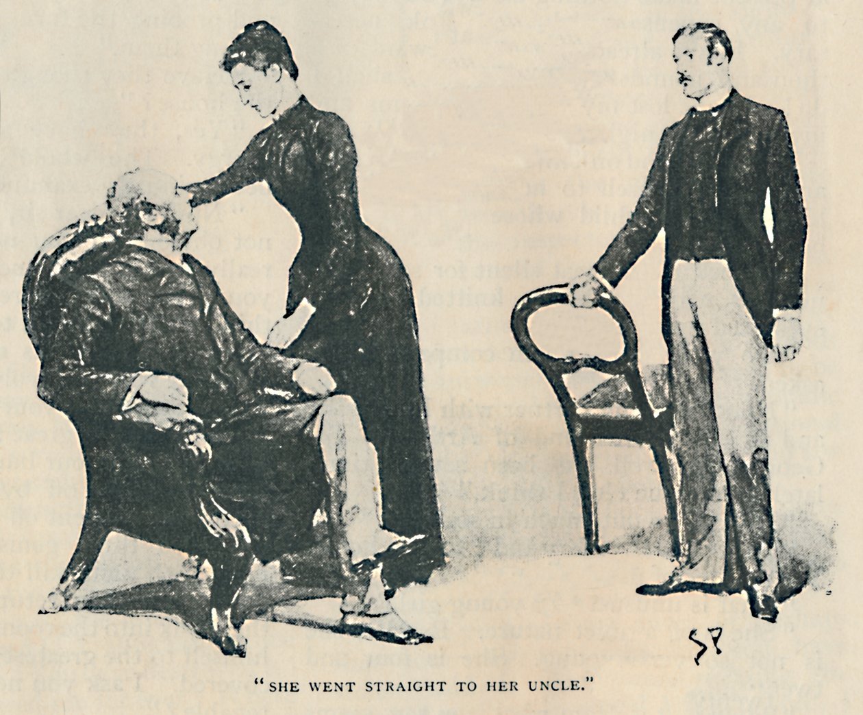 Hun dro rett til onkelen sin, 1892 av Sidney Paget