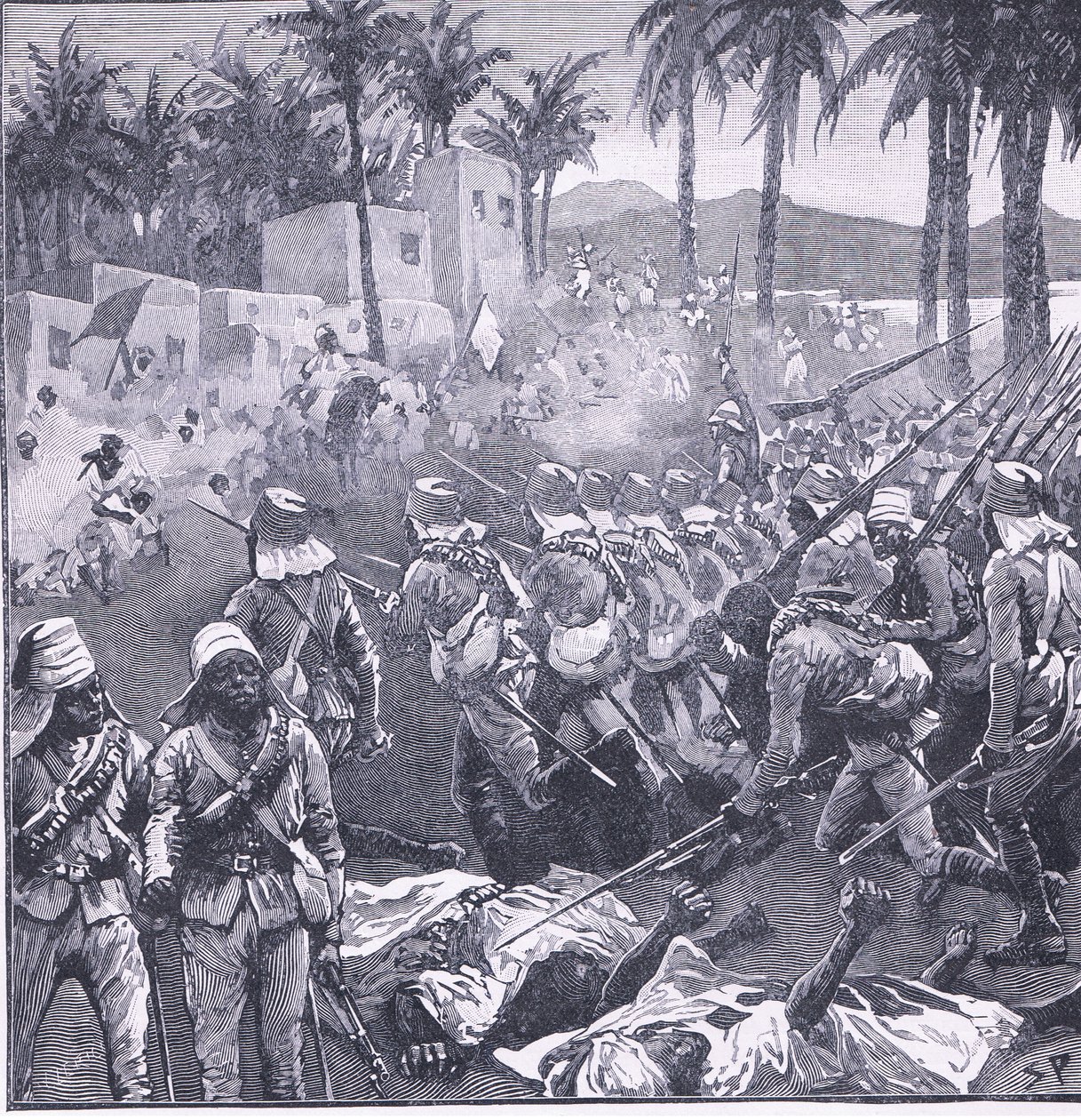 Storming Firket, illustrasjon fra Cassells History of England, 1900-tallet av Sidney Paget