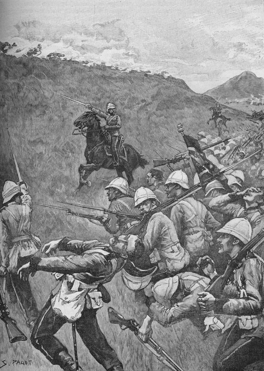 Mennene kjempet videre gjennom ildhaglet, 1902 av Sidney Paget