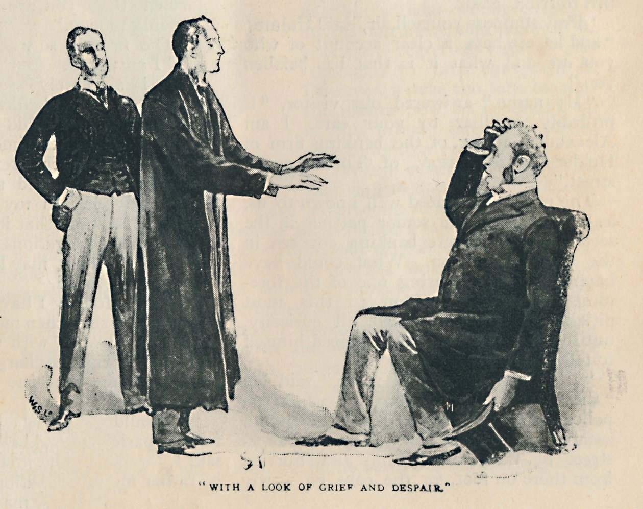 Med et blikk av sorg og fortvilelse, 1892 av Sidney Paget