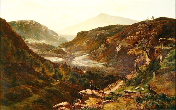 Gutt og jente passer en flokk av Sidney Richard Percy