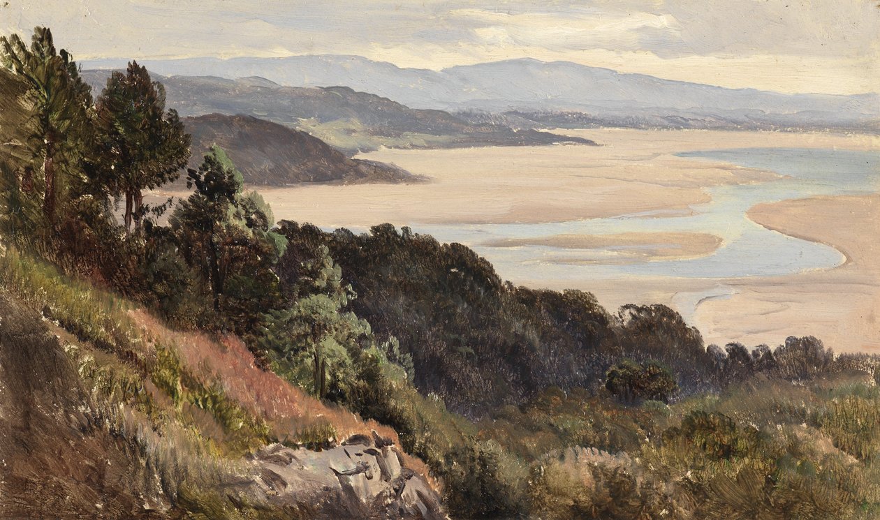 Lancaster Sands (olje på papir) av Sidney Richard Percy