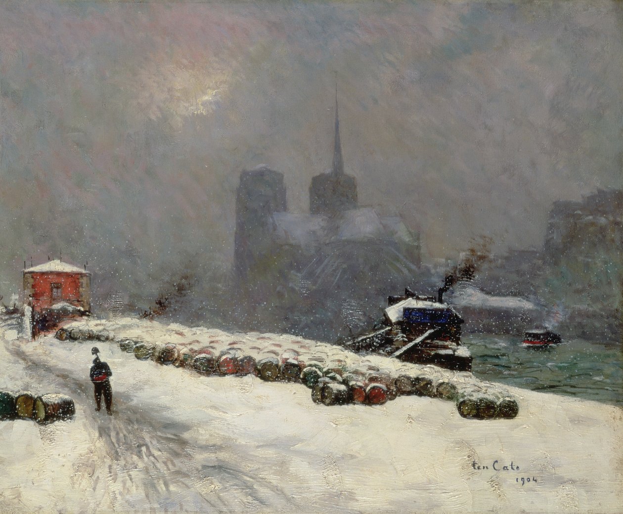 Notre Dame i snøen, 1904 av Siebe Johannes Ten Kate