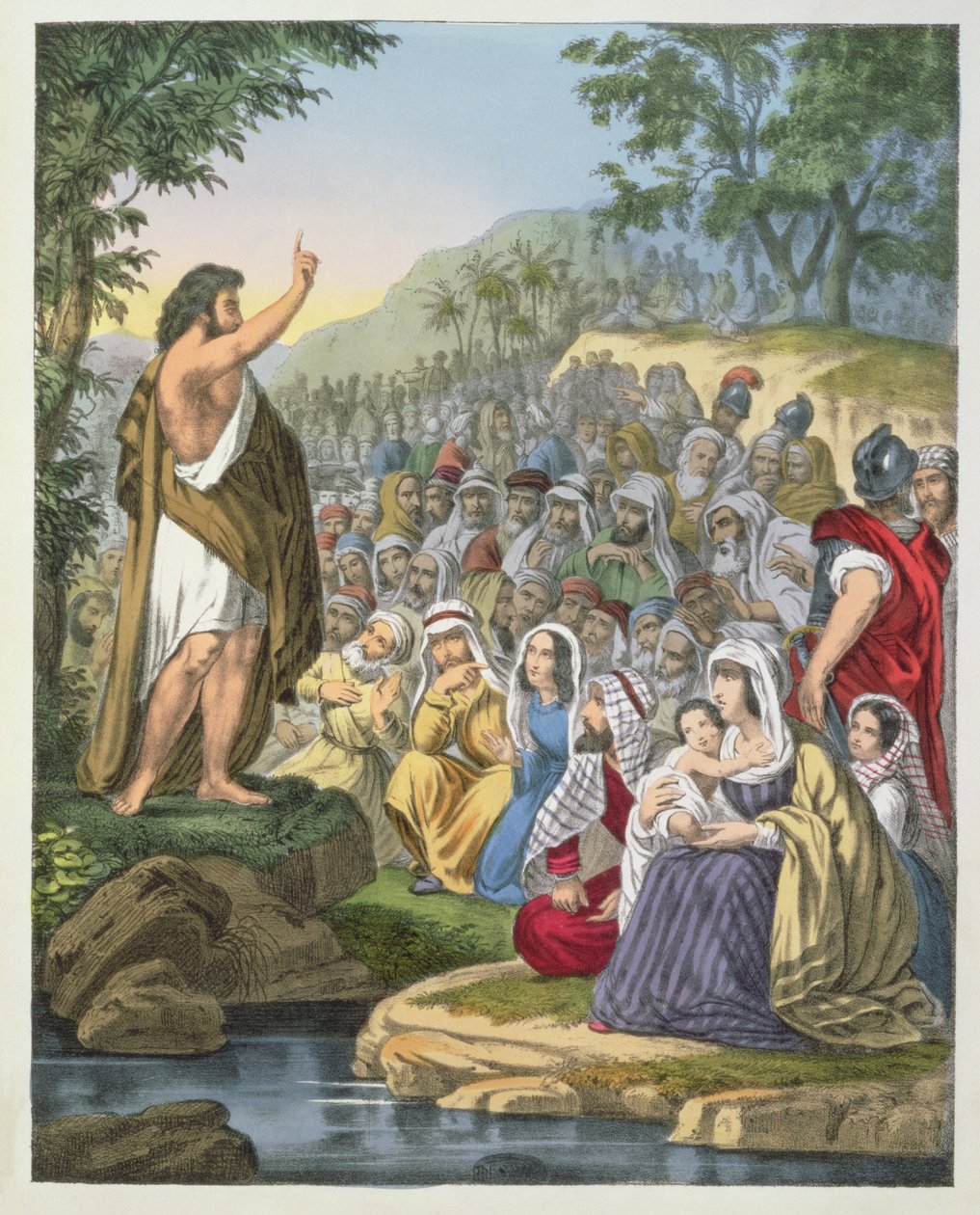 John Preaching in the Wilderness, fra en bibel trykt av Edward Gover, 1870-tallet av Siegfried Detler Bendixen