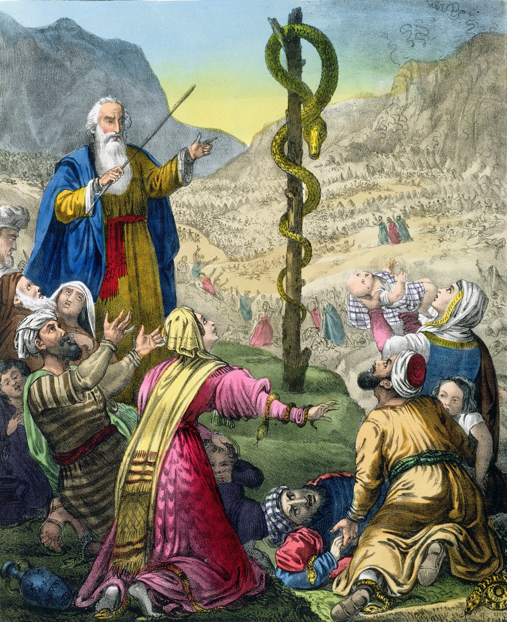The Brazen Serpent, fra en bibel trykt av Edward Gover, 1870-tallet av Siegfried Detler Bendixen