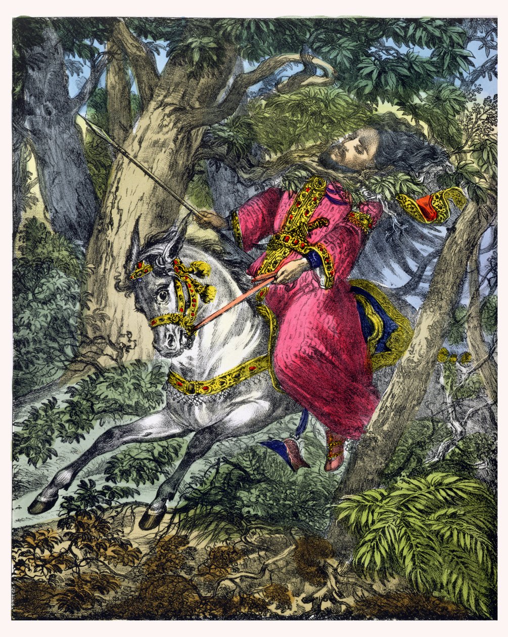 The Death of Absalom, fra en bibel trykt av Edward Gover, 1870-tallet av Siegfried Detler Bendixen