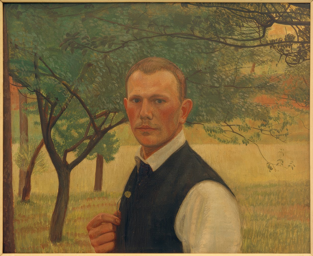Selvportrett i det grønne av Siegfried von Leth