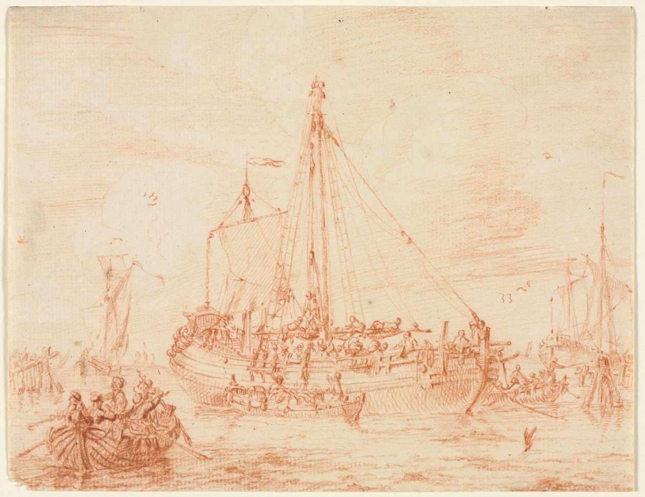 Utarbeidelse av Sildebarken, første tredje 1700-tallet. av Sieuwert van der Meulen