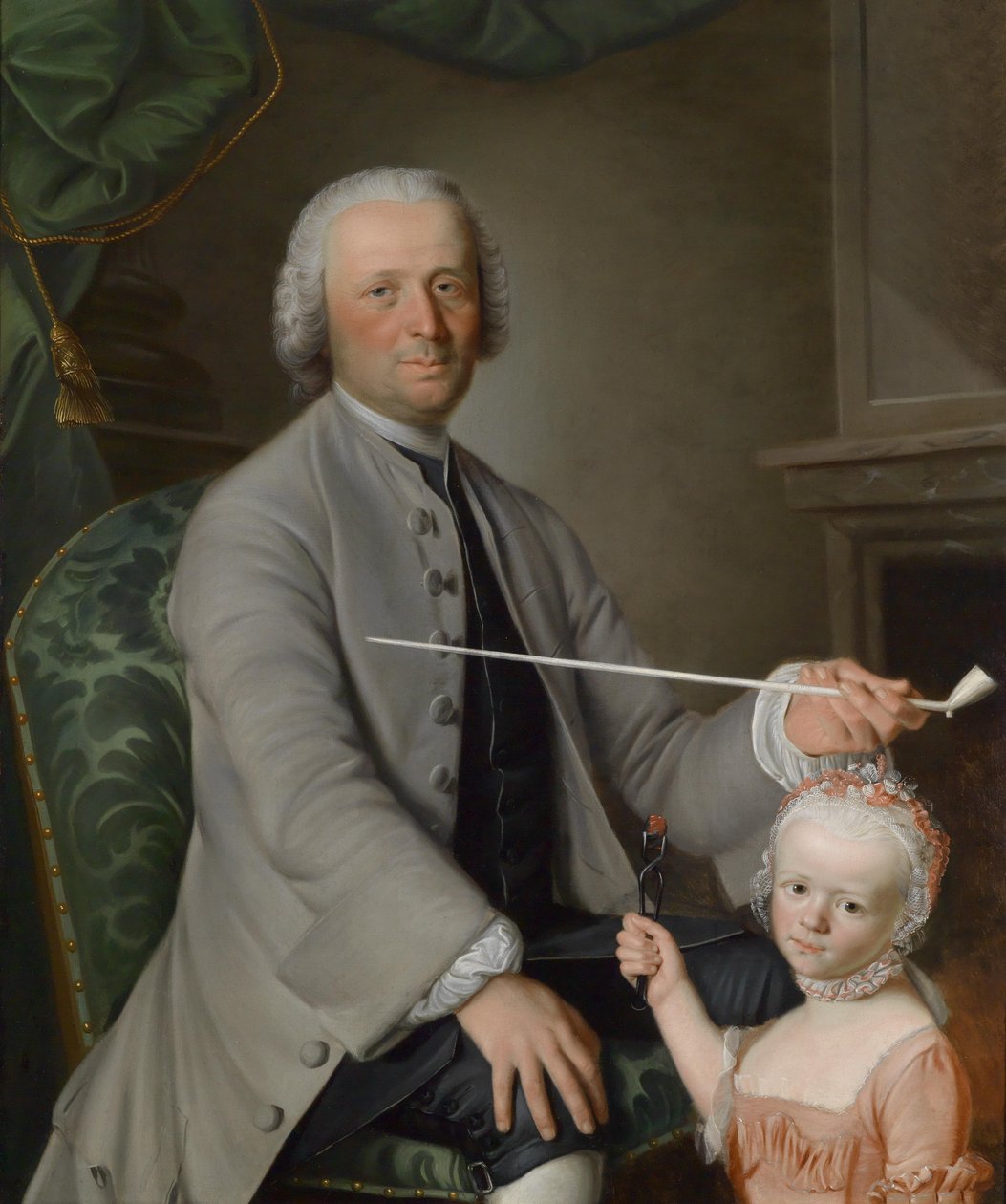 Portrett av en far med datteren av Sigmund Barth