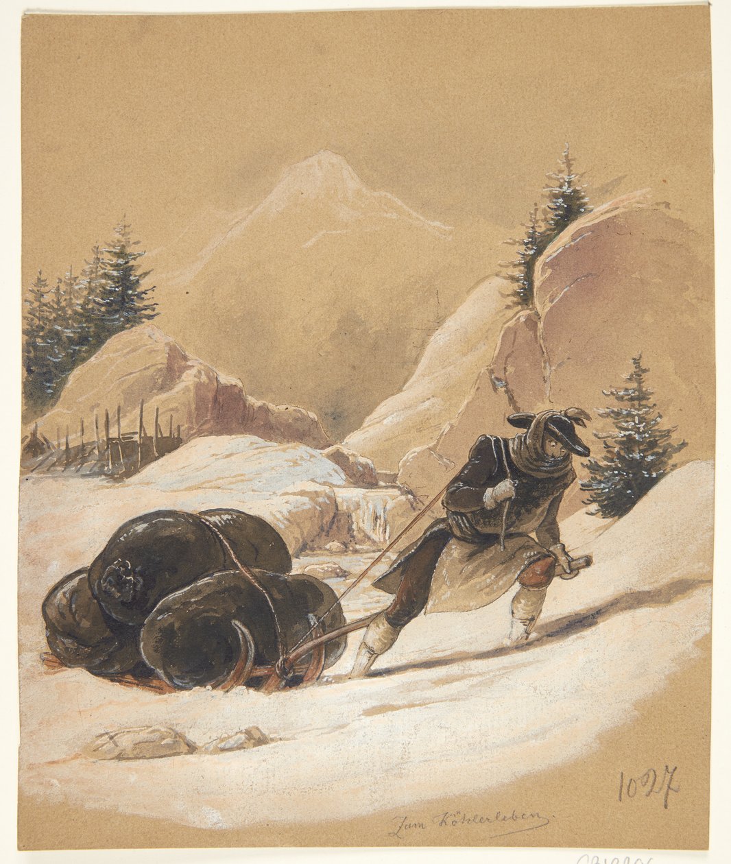 Mann med slede av Sigmund Ferdinand Ritter von Perger
