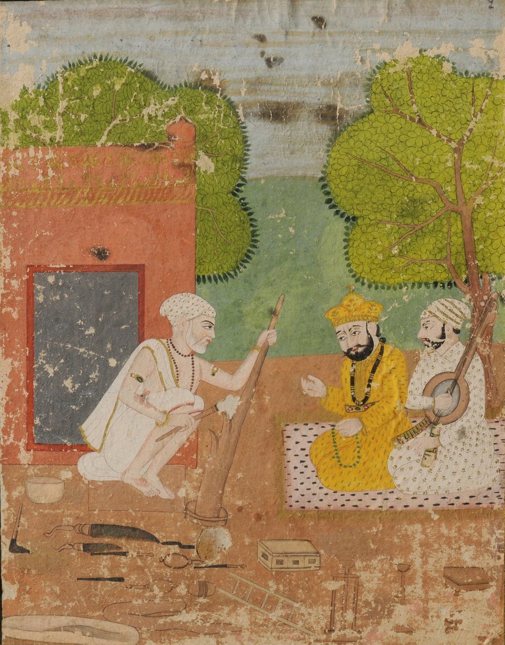 Guru Nanak med Mardana i huset til Bhai Lalu av Sikh School