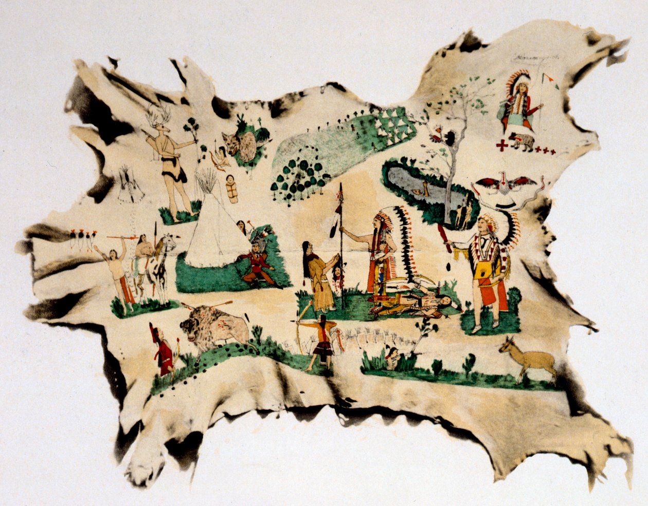 Indianermaleri på dyrehud, 1800-tallet av Silver Horn