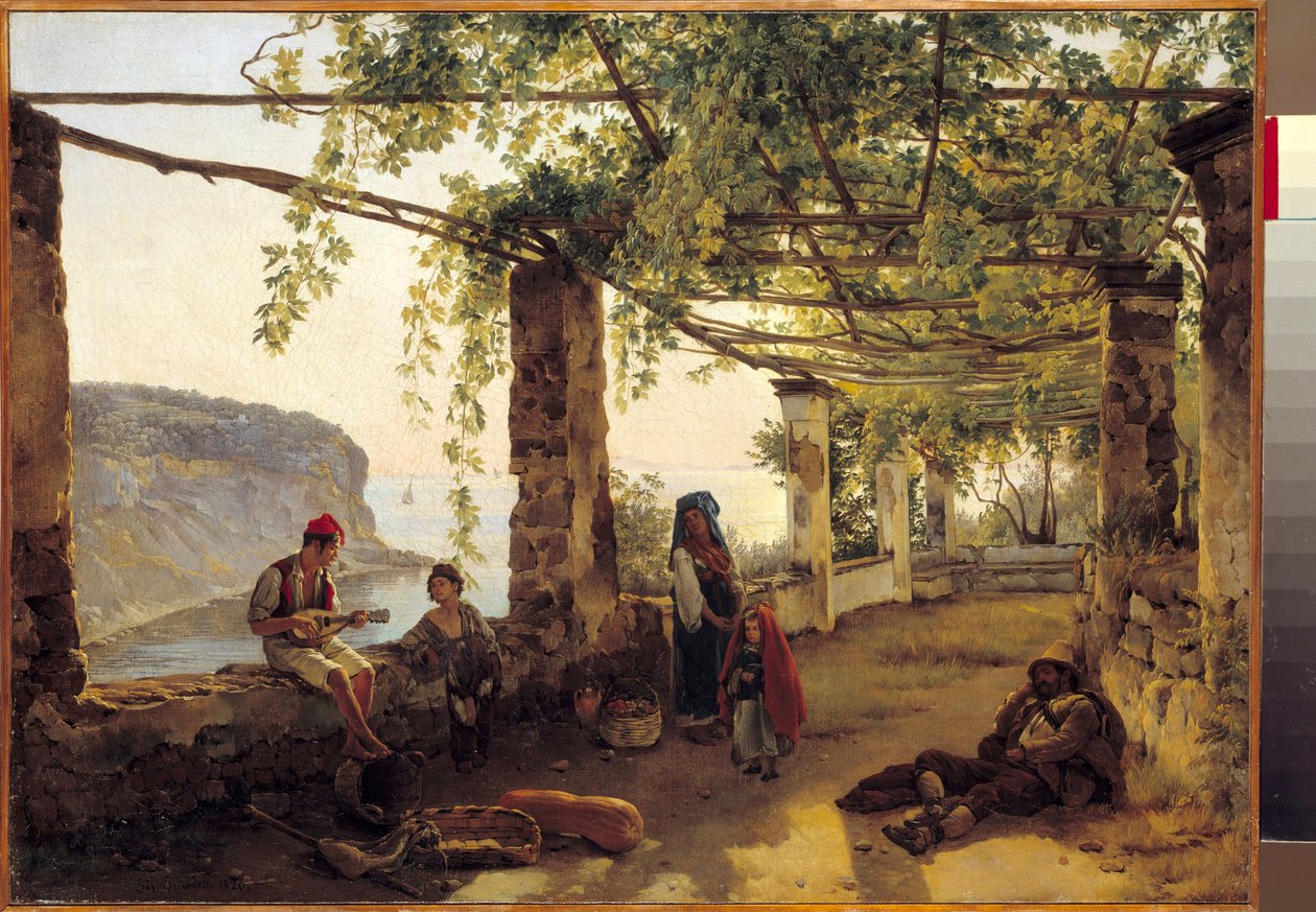 Landskap nær Sorrento på Amalfikysten Maleri av Silvestre Shchedrine (1791-1830) 1826 av Silvestr Fedosievich Shchedrin