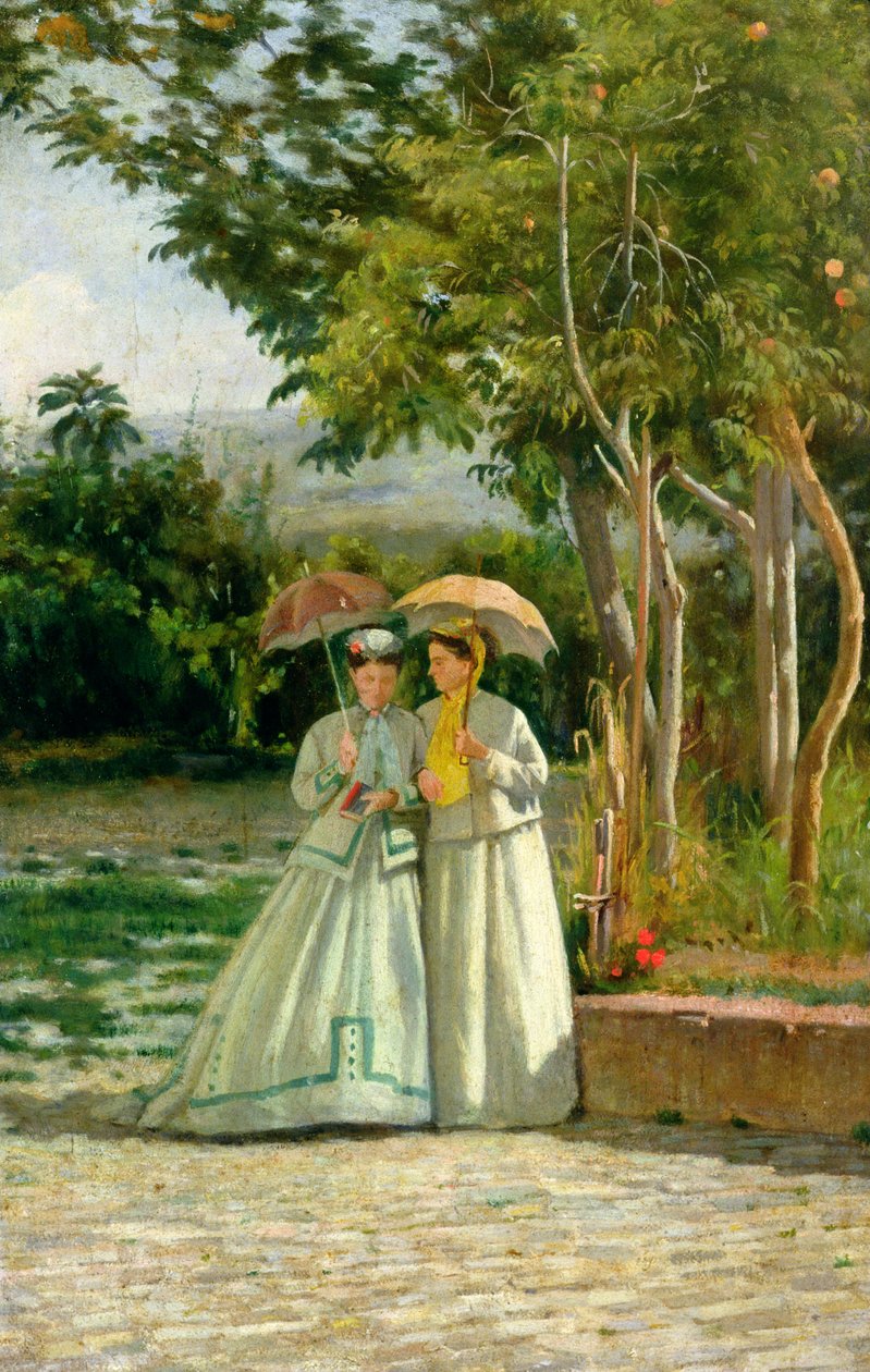 Promenade i en hage av Silvestro Lega