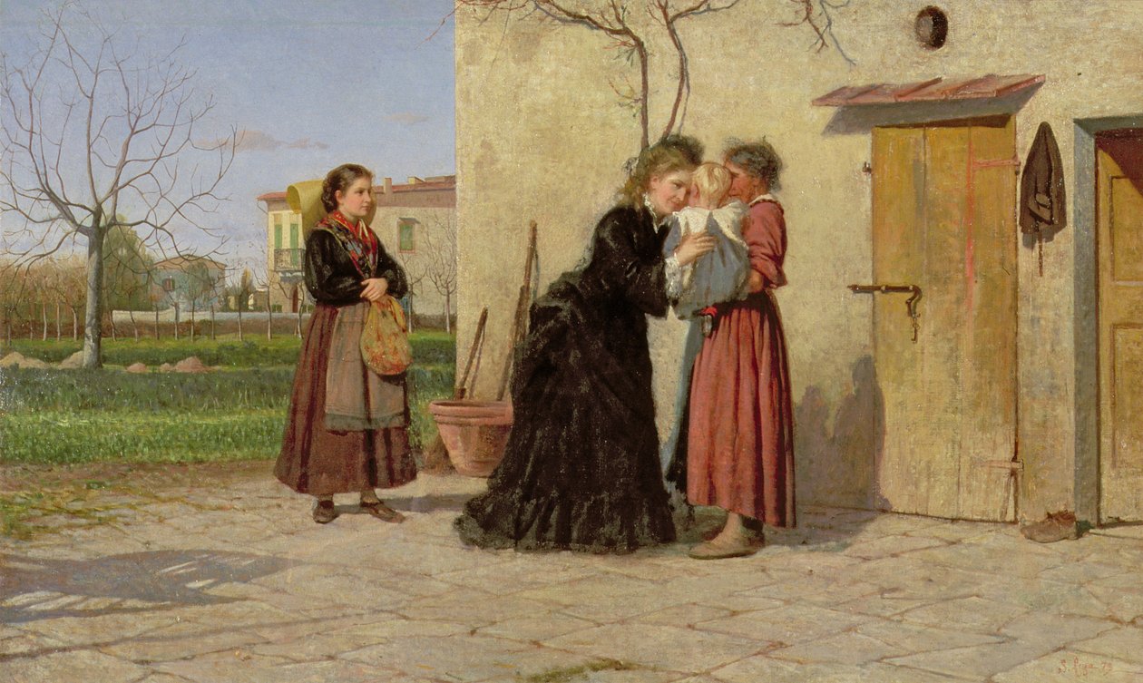 På besøk hos våtsykepleieren av Silvestro Lega